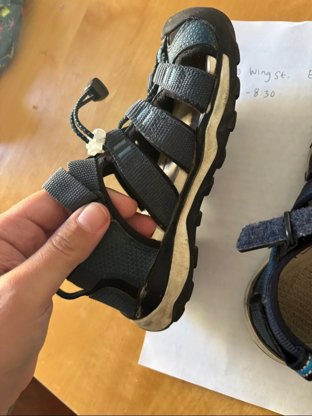 Keen Kids Navy Blue Closed-Toe Sport Sandals with Teal Stitching size 11 US